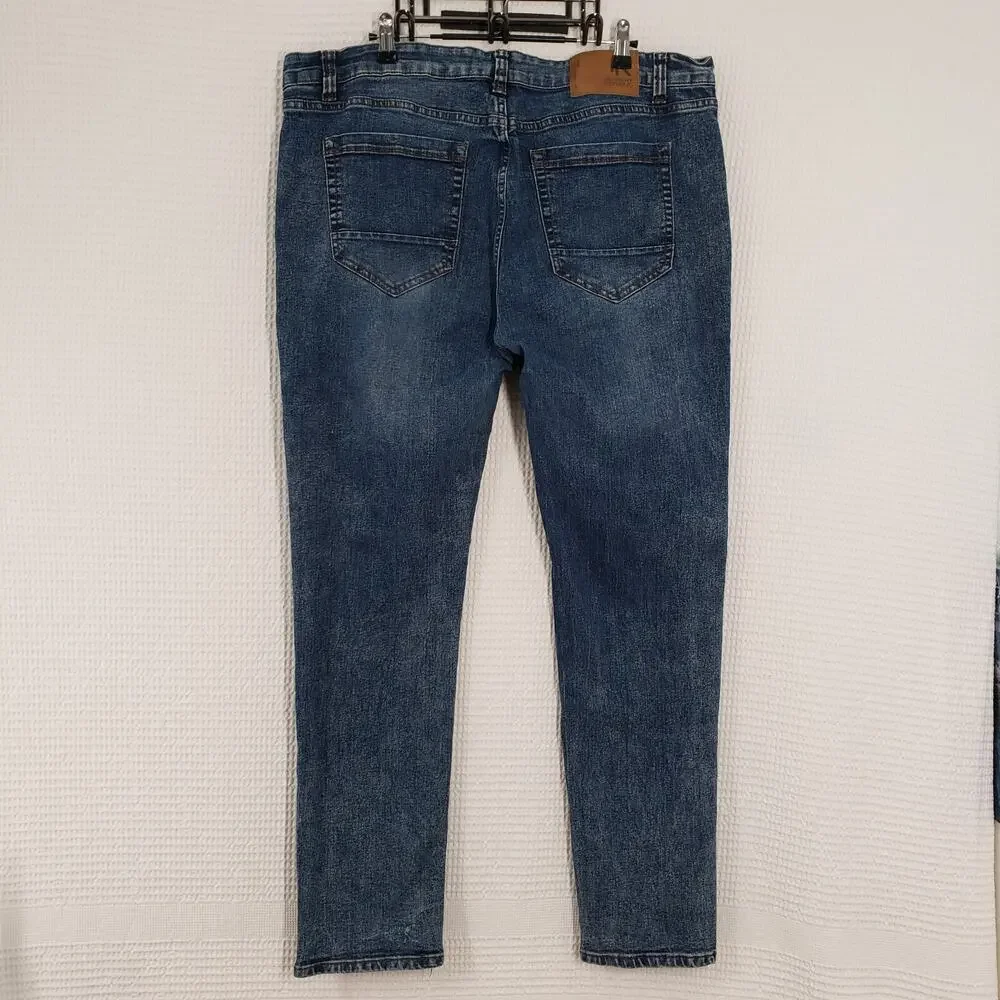 Refinery Republic Jeans Mens 40x32 (Actual 40x30) Blue Denim Slim Leg Stone Wash
